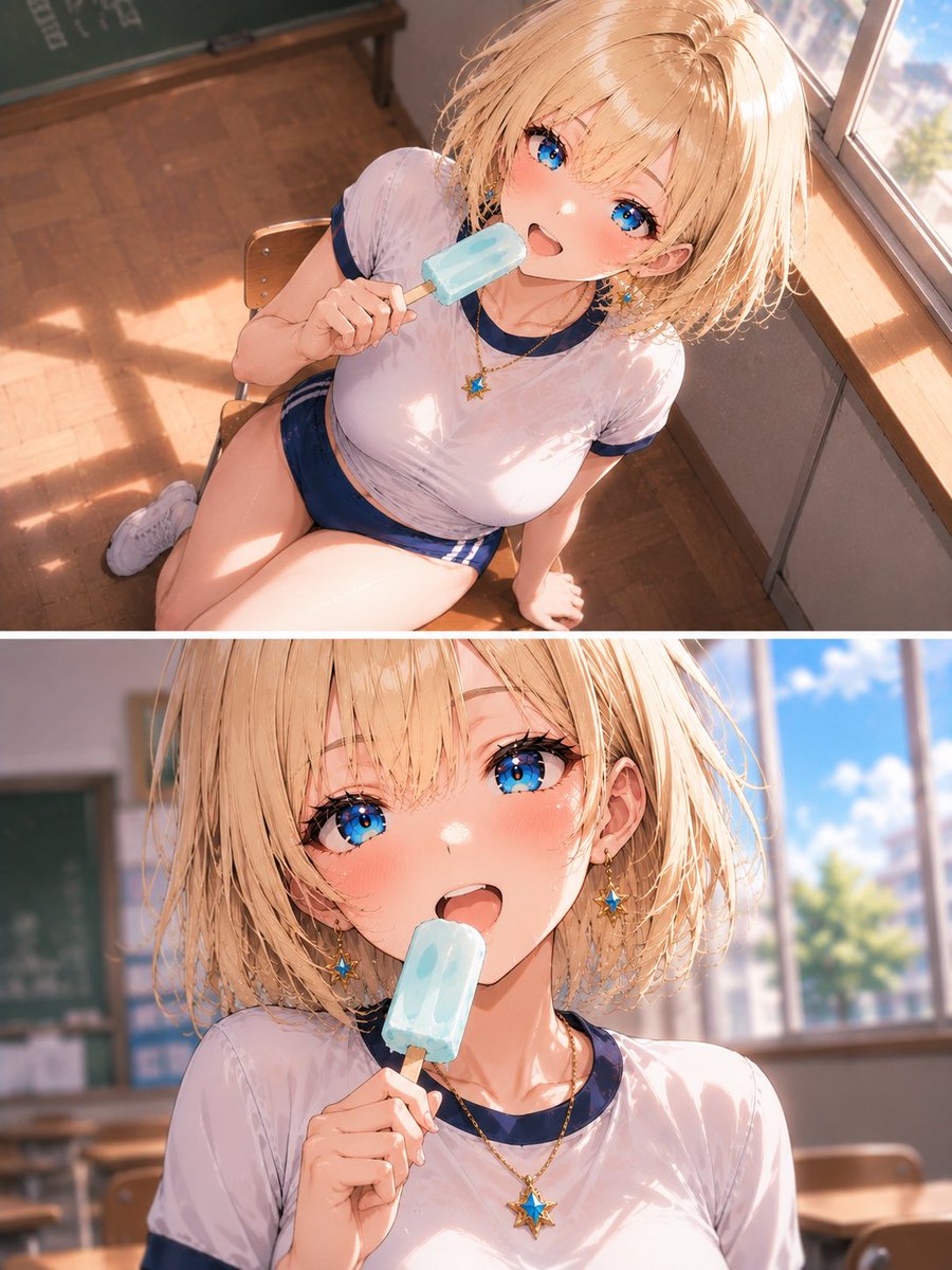 Summer Classroom Blonde Schoolgirl
