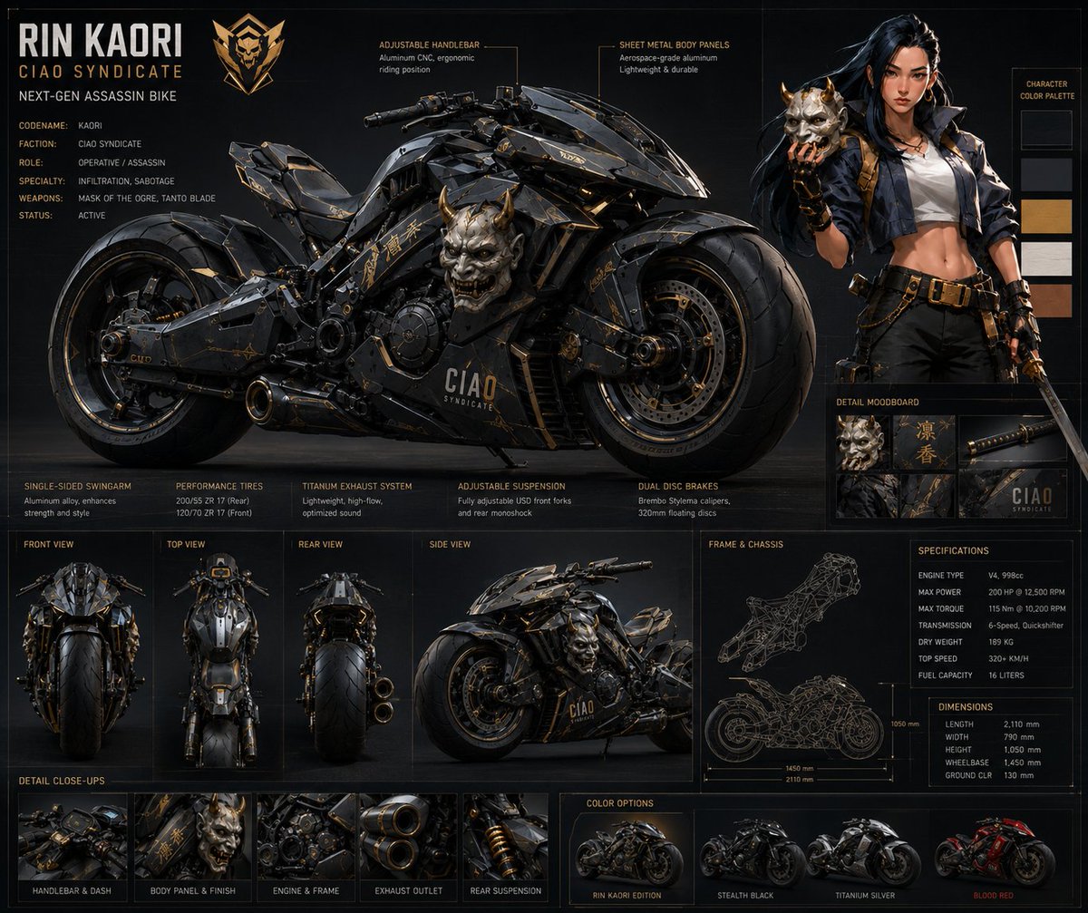 Dark Futuristic Assassin Bike Concept Art