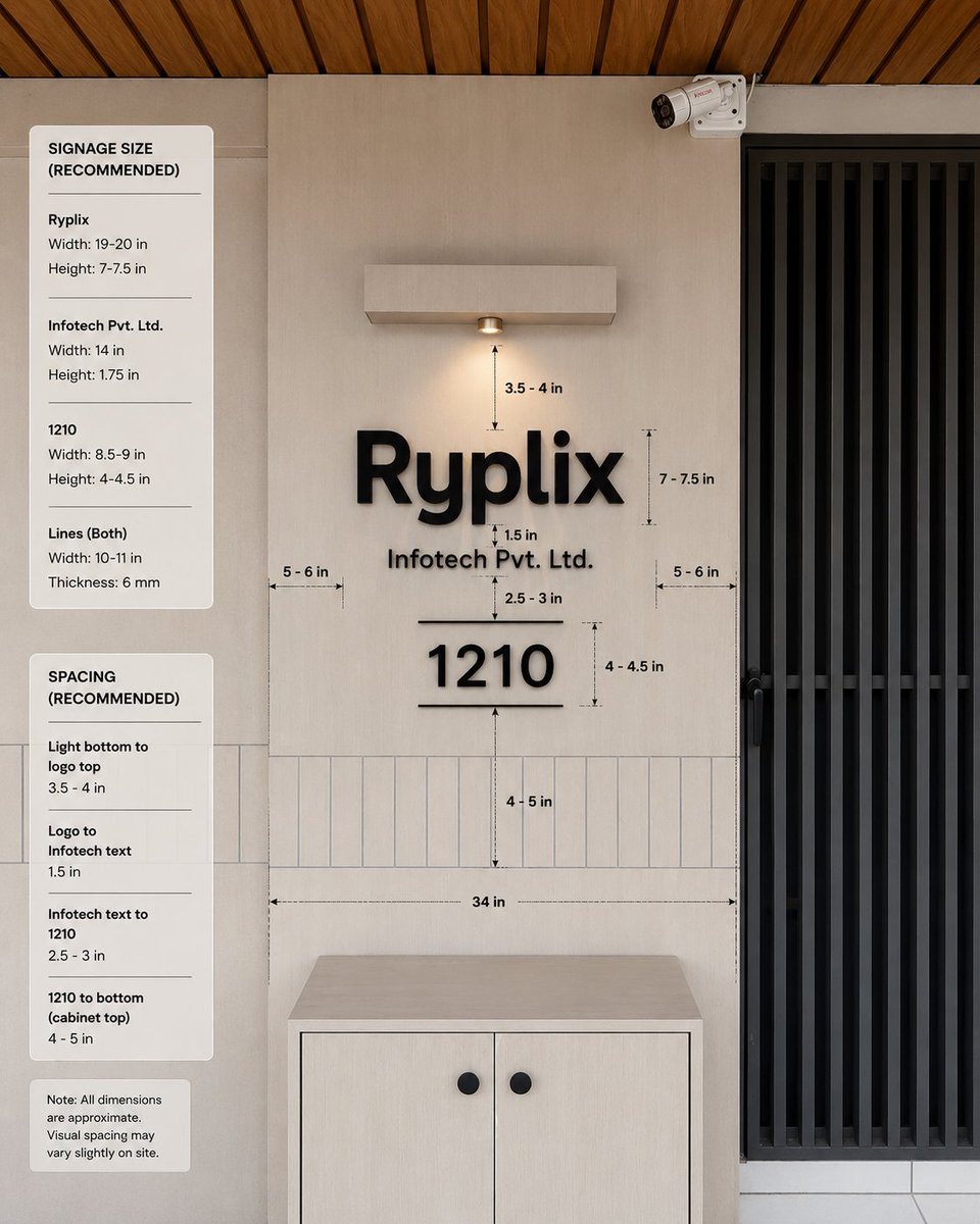 Office Signage Dimension Guide Mockup