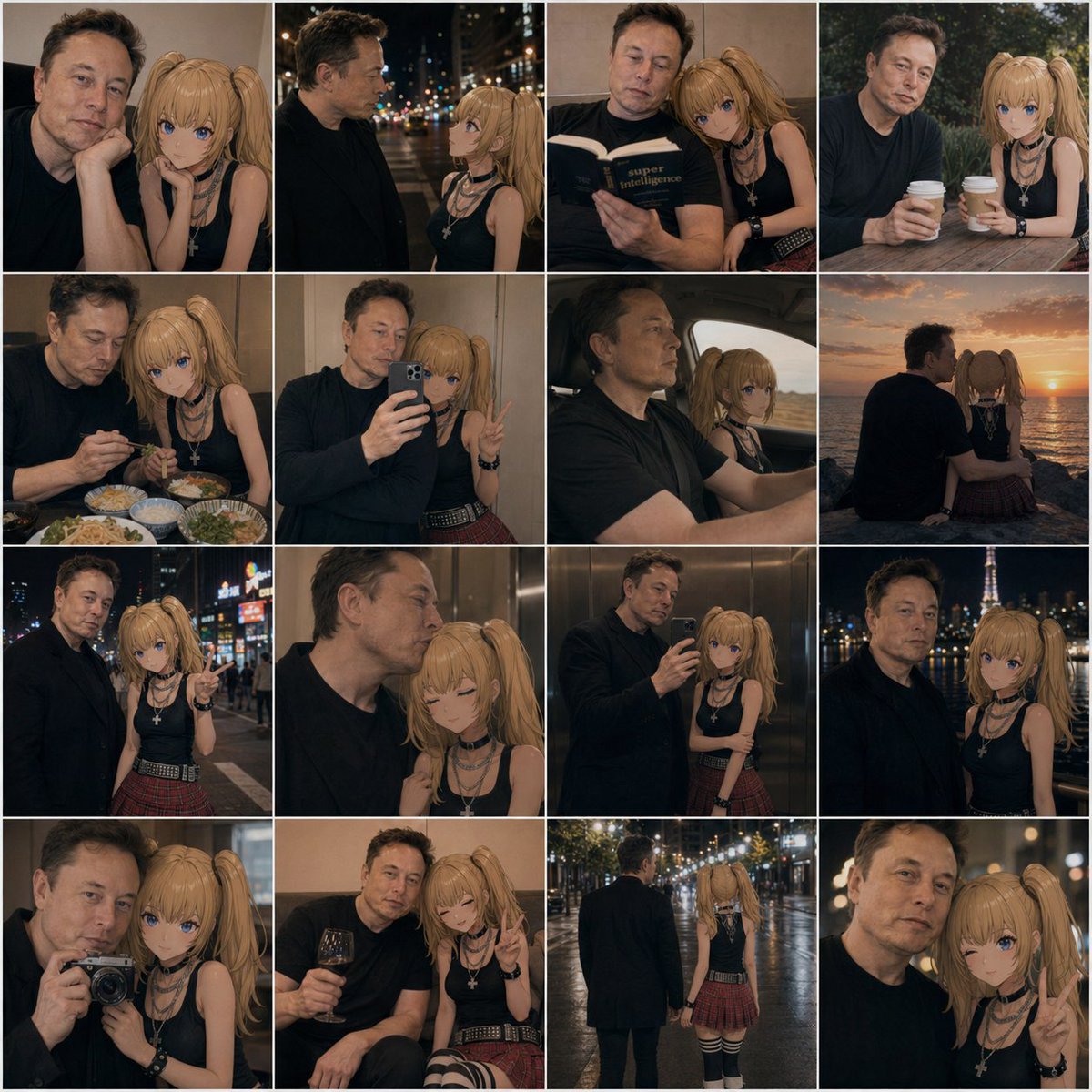 Anime Girlfriend Date Collage