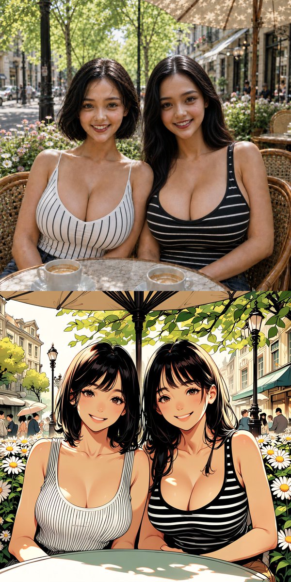 Twin Sisters Cafe Art Comparison