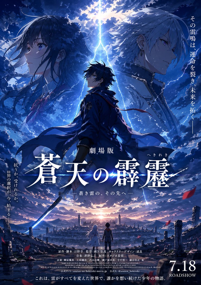 Thunderbolt Blue Sky Anime Poster
