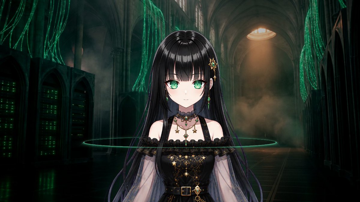 Gothic Cyber Diva VTuber Portrait