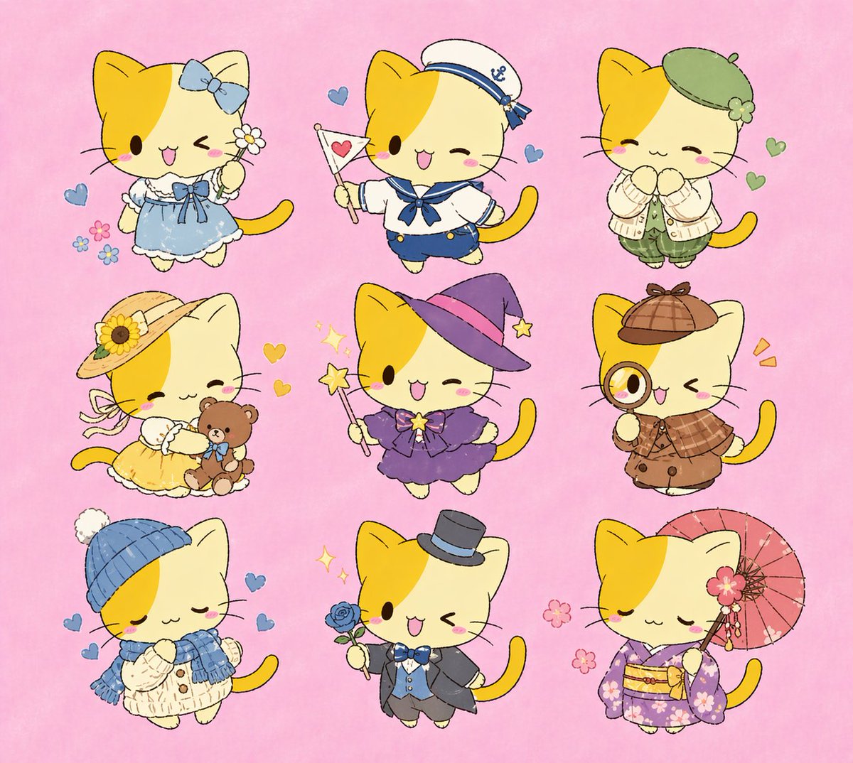 Cute Kitten Outfit Sheet