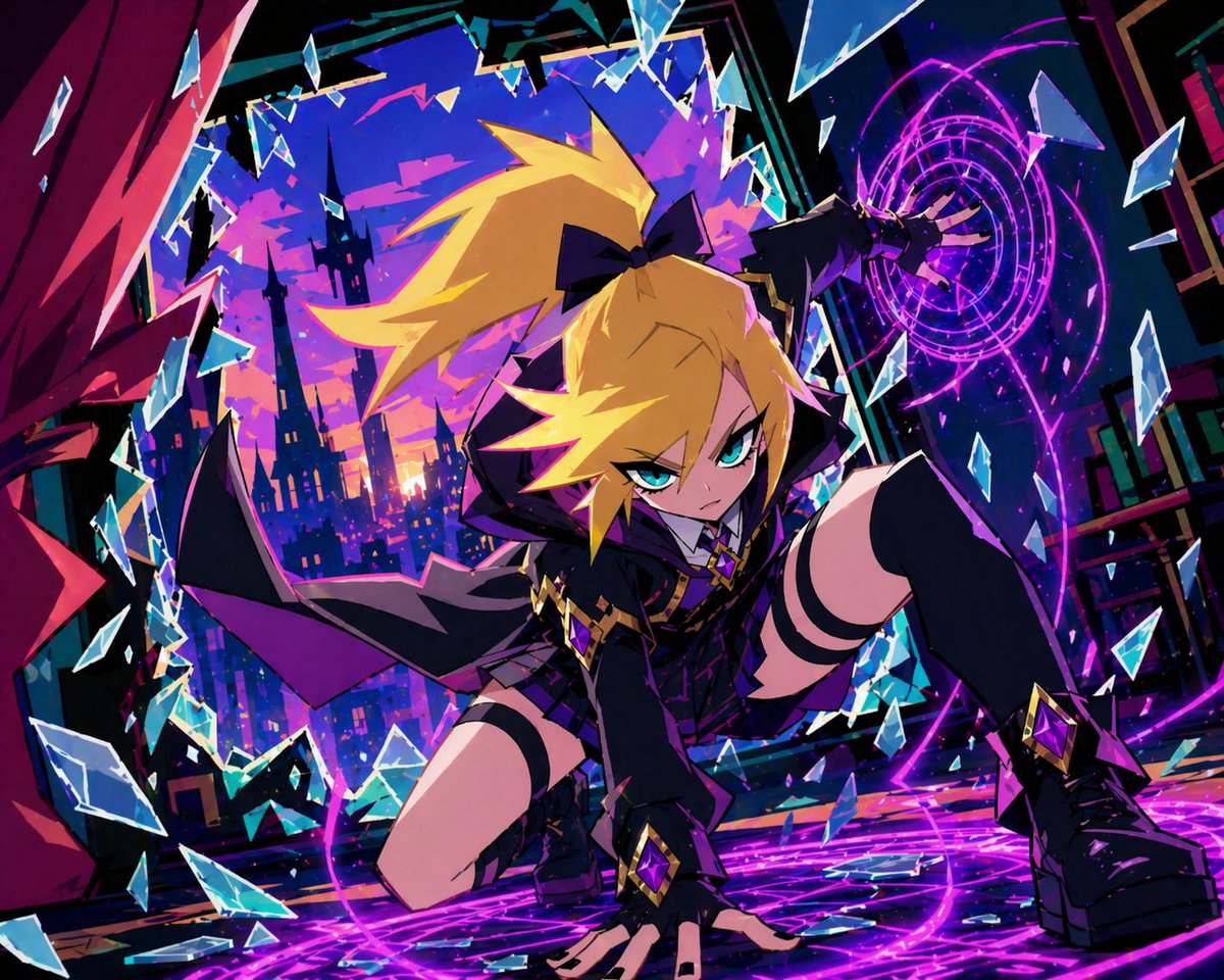 Magical Girl Shatters Through Glass