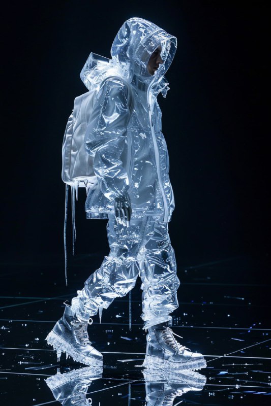 Prada Runway Fashion Made of Ice and Icicles