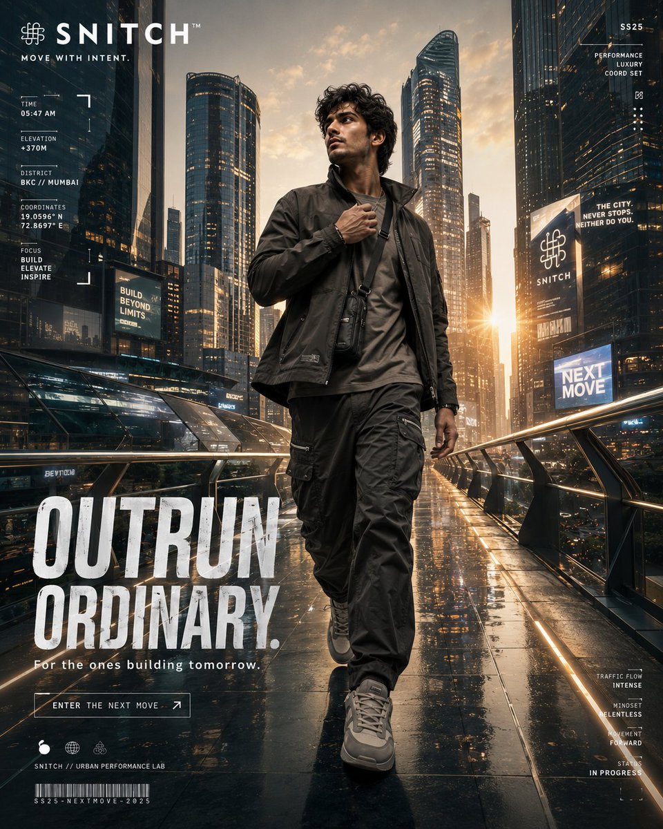 Futuristic Urban Fashion Ad Poster