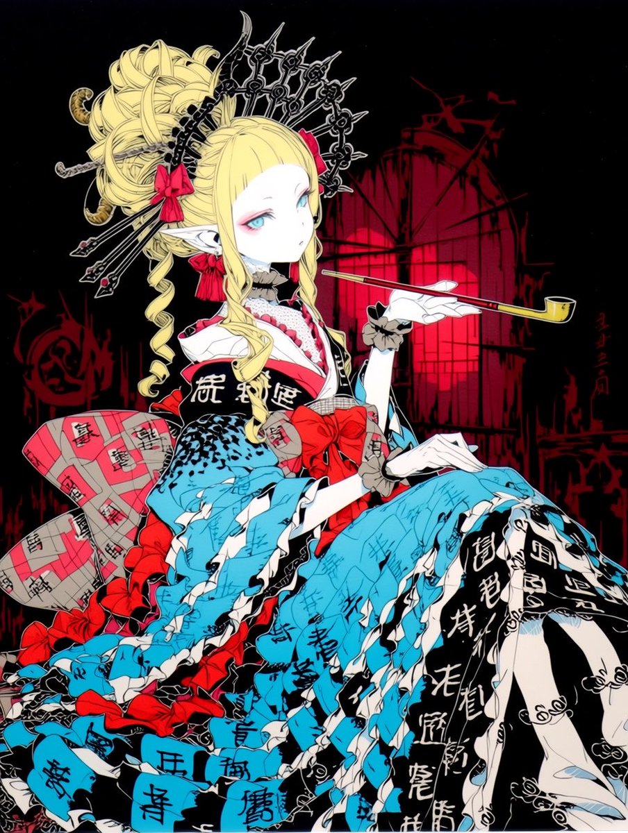 Gothic Oiran Dark Fantasy Portrait