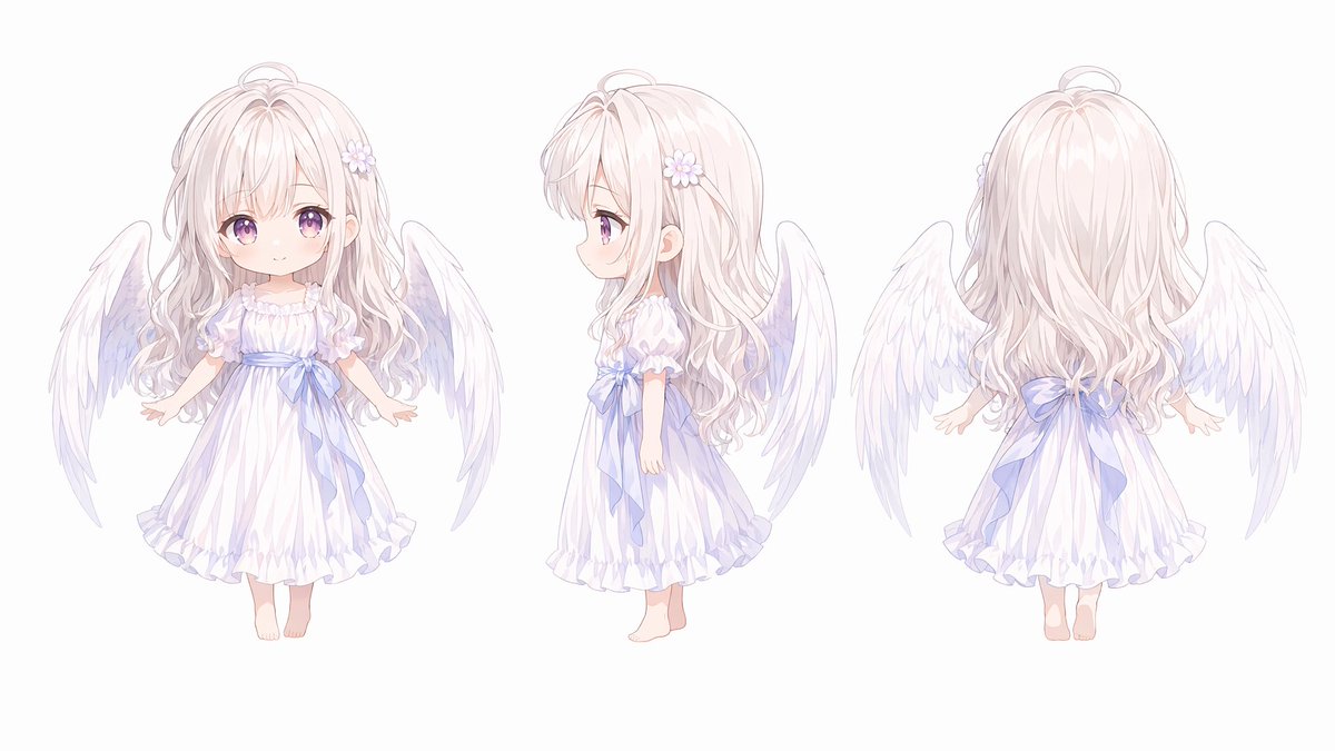 Cute Chibi Angel Turnaround Sheet
