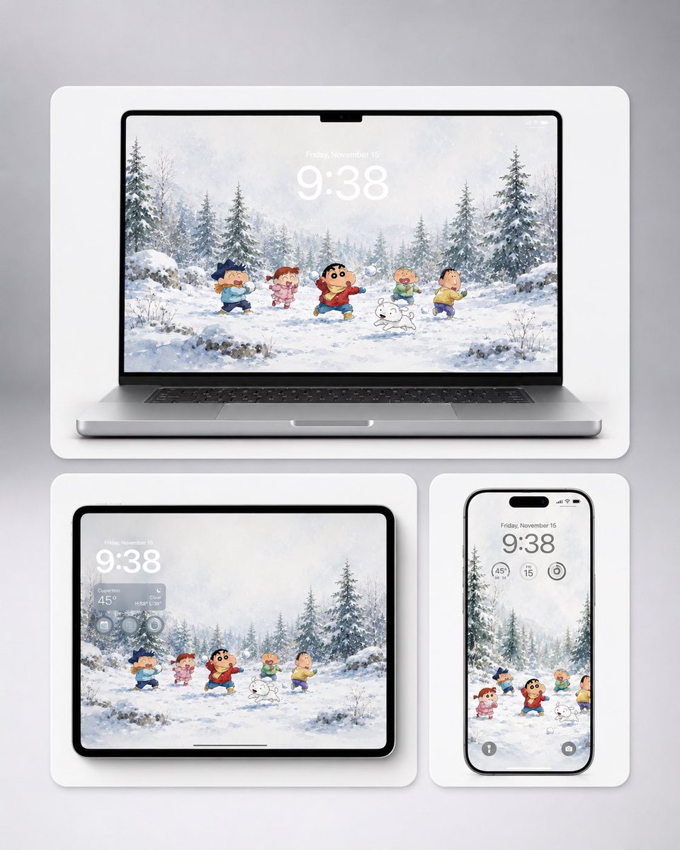 Shin-chan Winter Wallpaper Mockup
