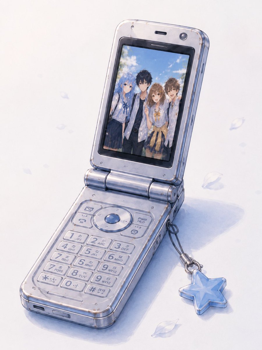 Japanese Flip Phone Illustration