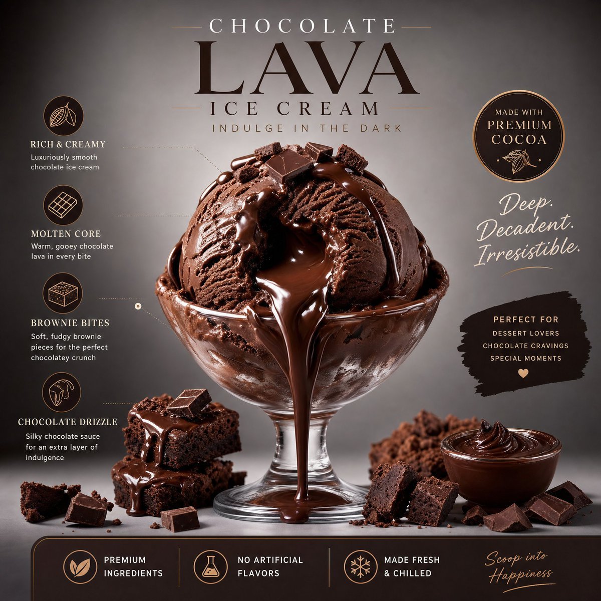 Lava Dark Chocolate Ice Cream Ad