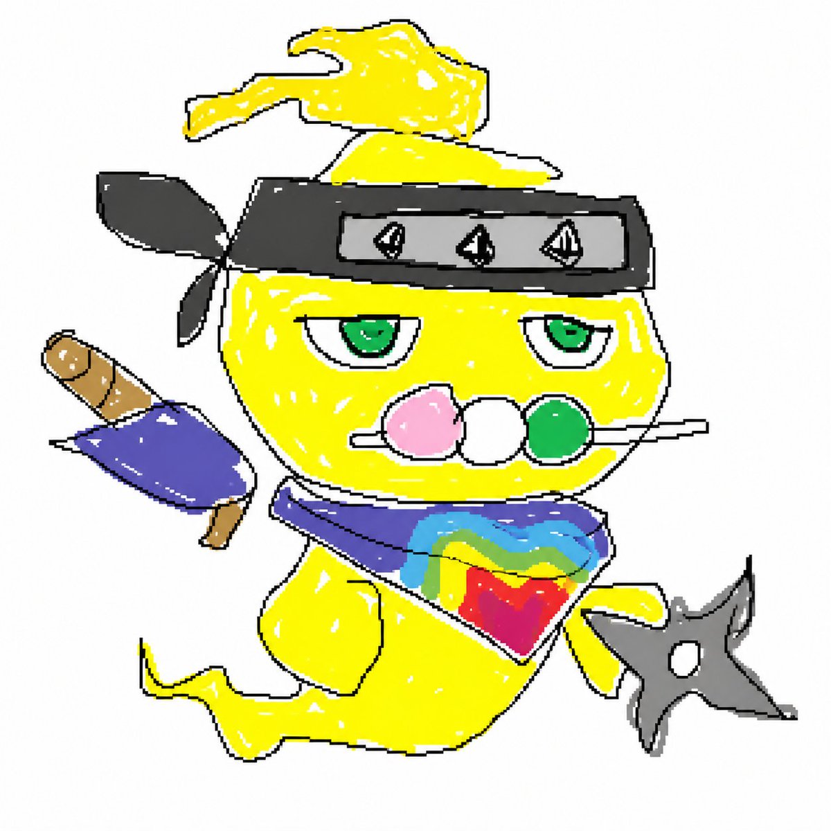 Doodle Ghost Ninja Mascot Art