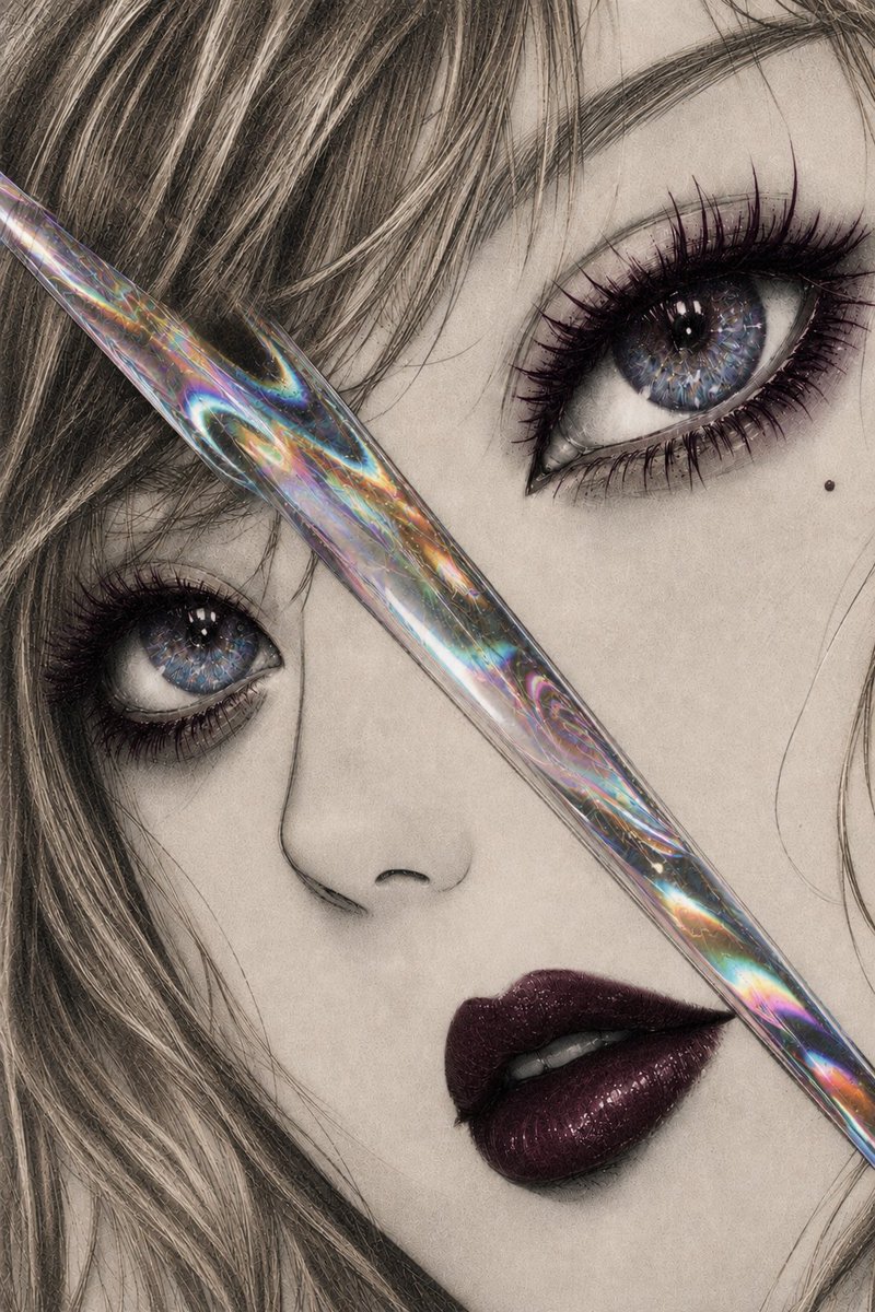 Iridescent Glass Shard Beauty Portrait