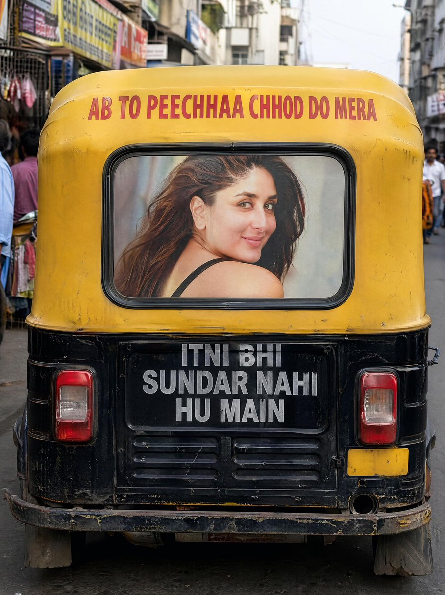 Realistic Indian Rickshaw Rear View