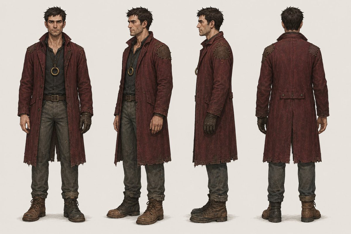 Cyberpunk Western Bounty Hunter Turnaround