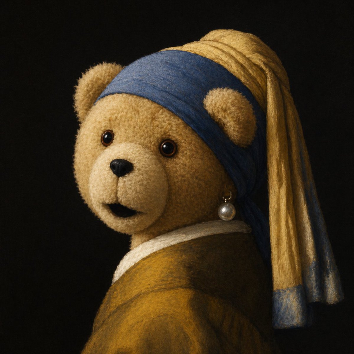 Teddy Bear with Pearl Earring