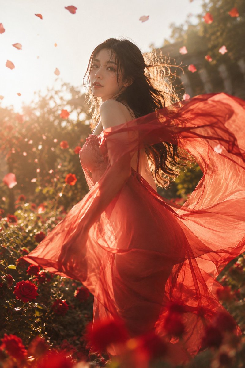 Golden Hour Rose Garden Portrait