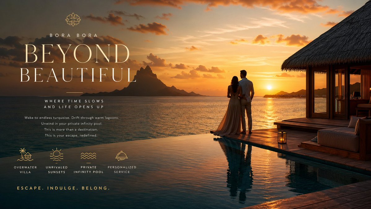 Luxury Resort Cinematic Paradise Sunset