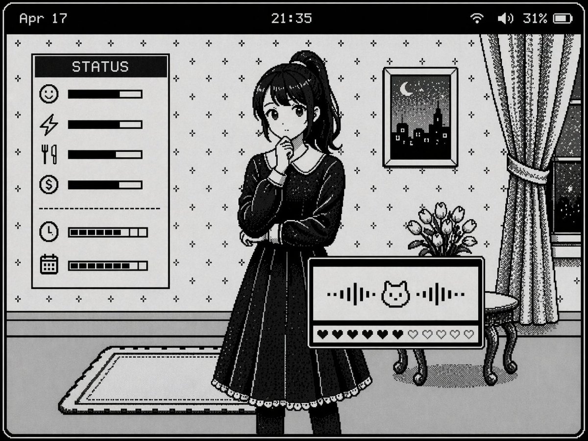Retro Pixel Girl Interface