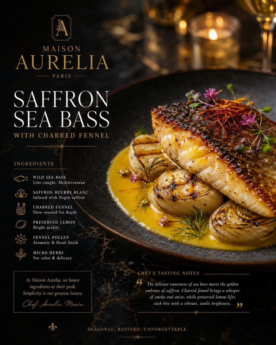 Luxury Michelin Menu Poster Design