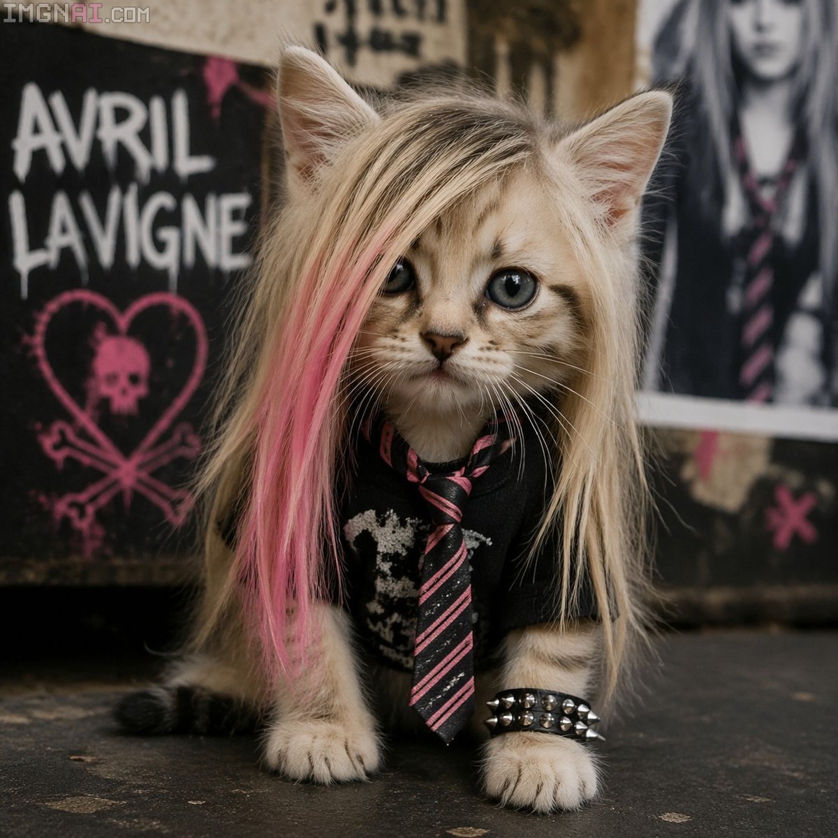 Pop Punk Kitten Portrait