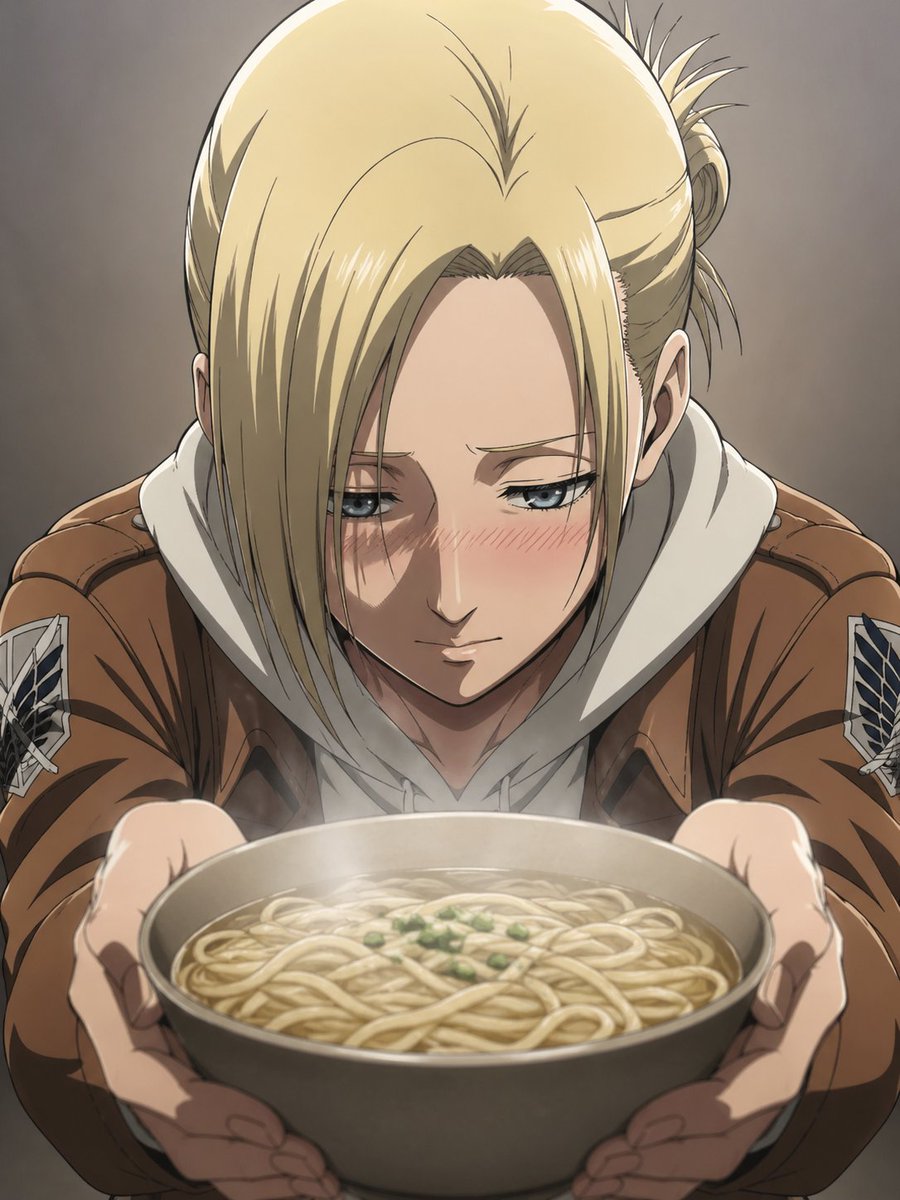 Yani Shyly Serving Hot Noodles