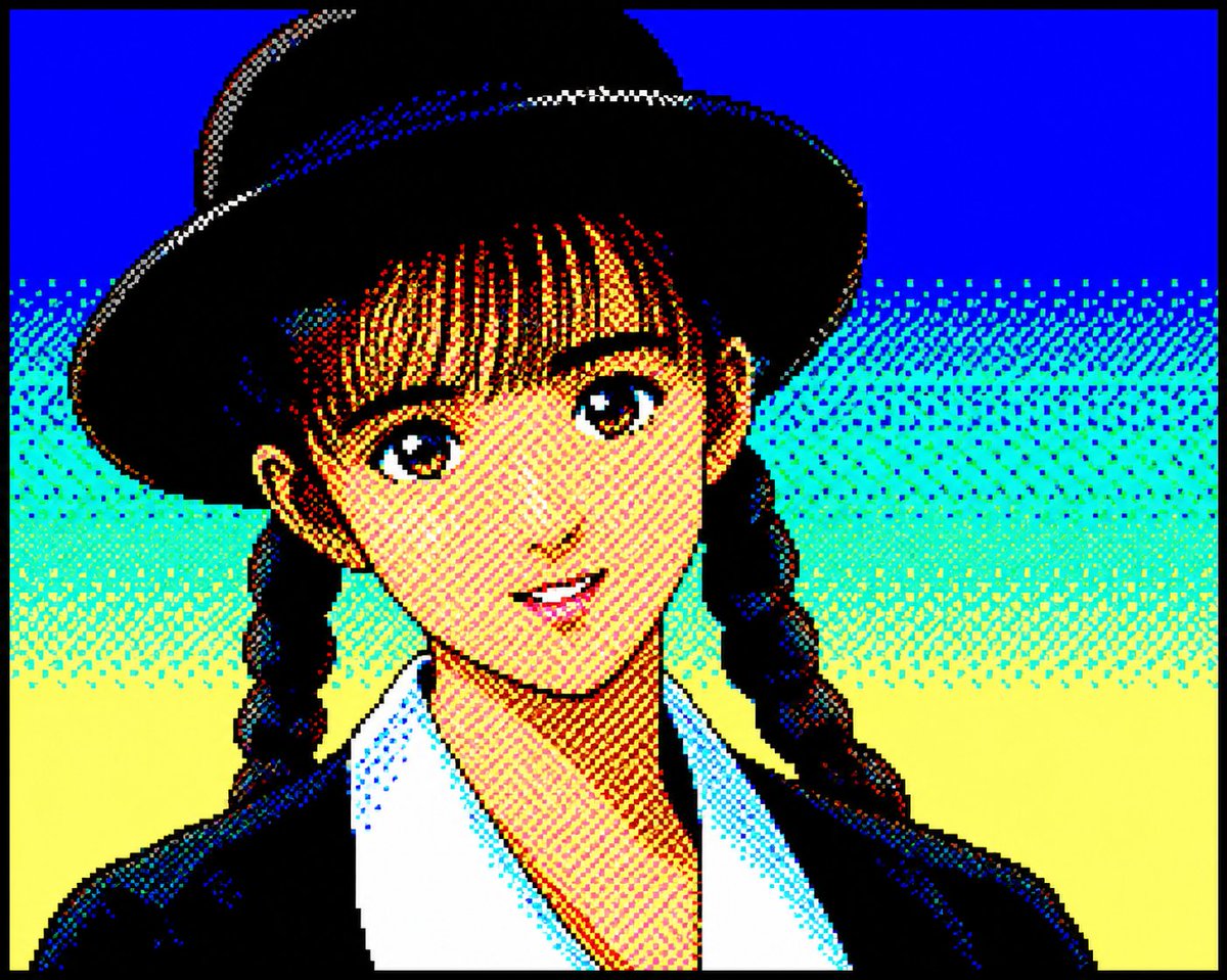 Retro PC-88 Anime Portrait Style