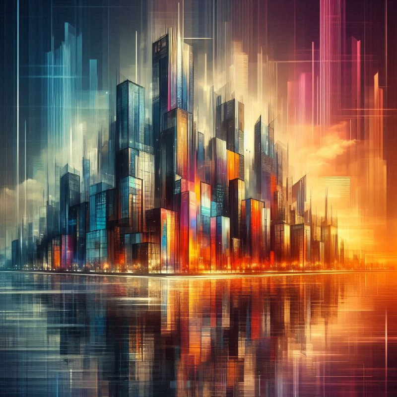 Beksinski Style Futuristic Skyline With Water Reflections