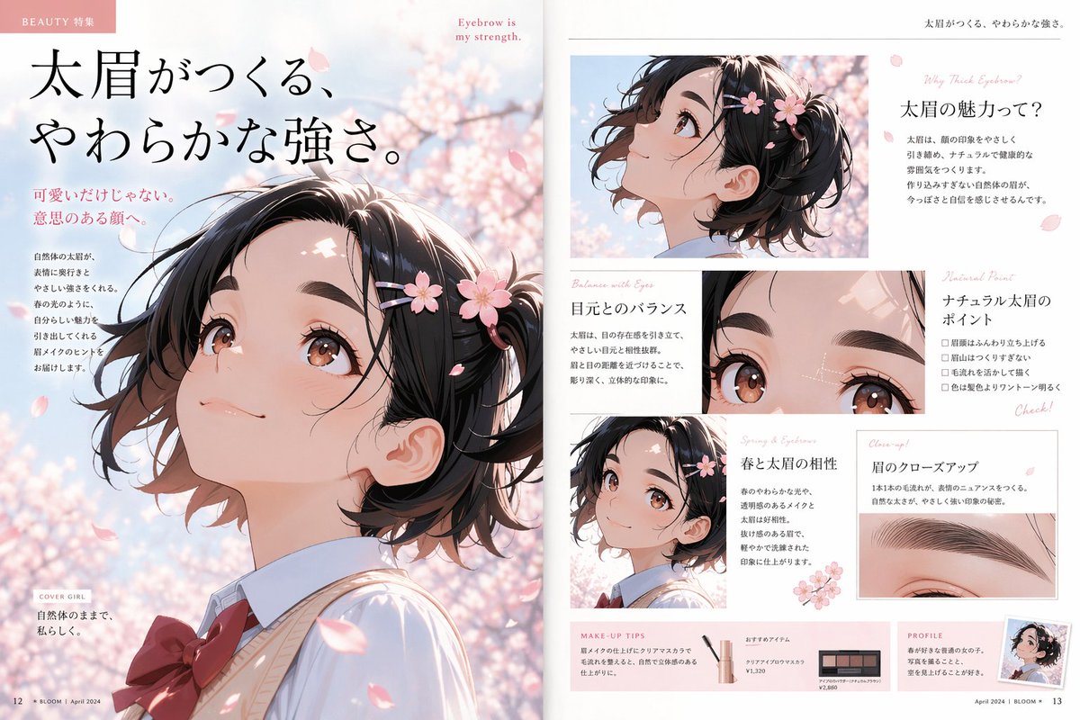 Anime Girl Spring Beauty Editorial Spread