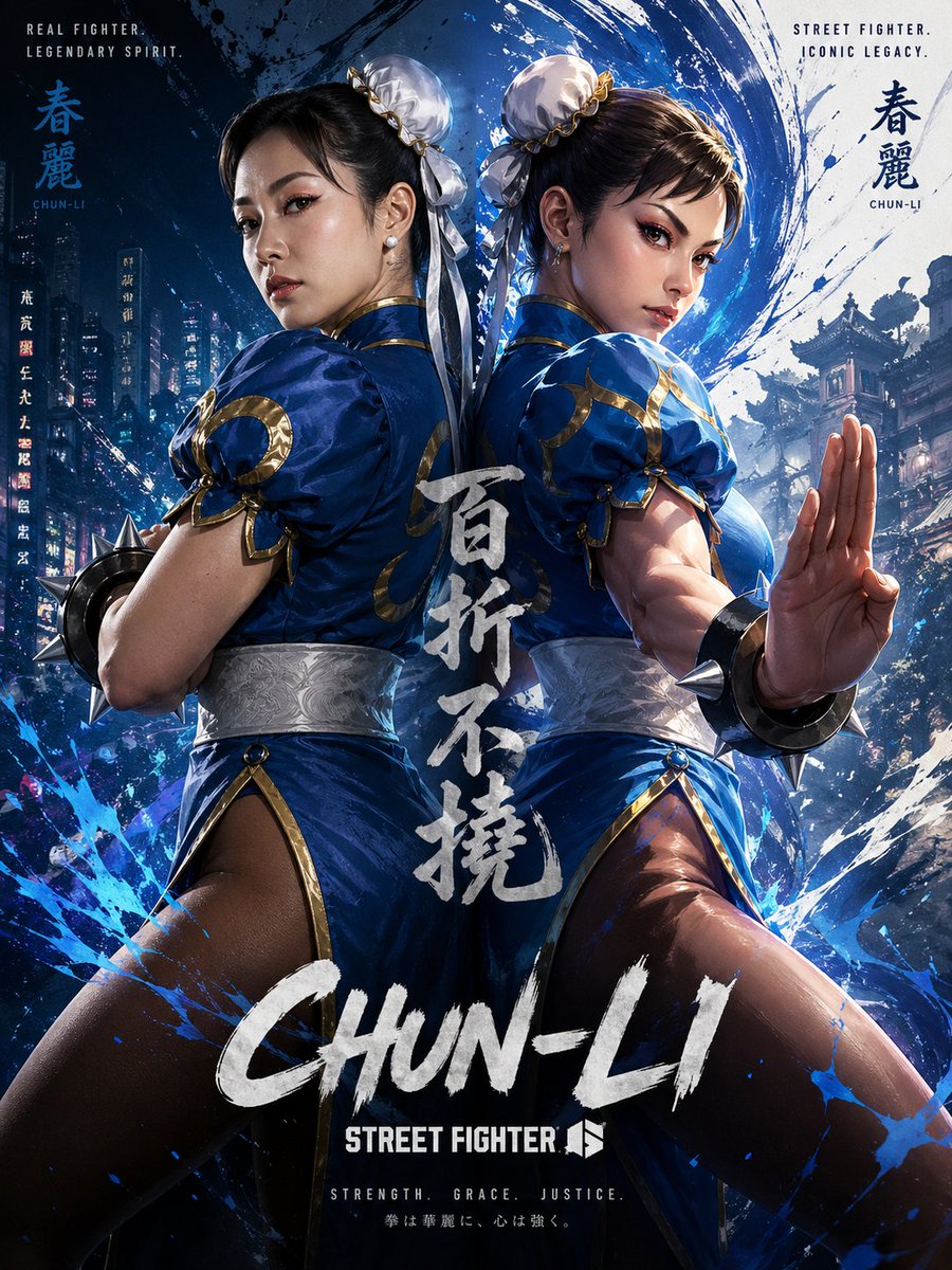 Chun-Li Digital vs Reality Poster
