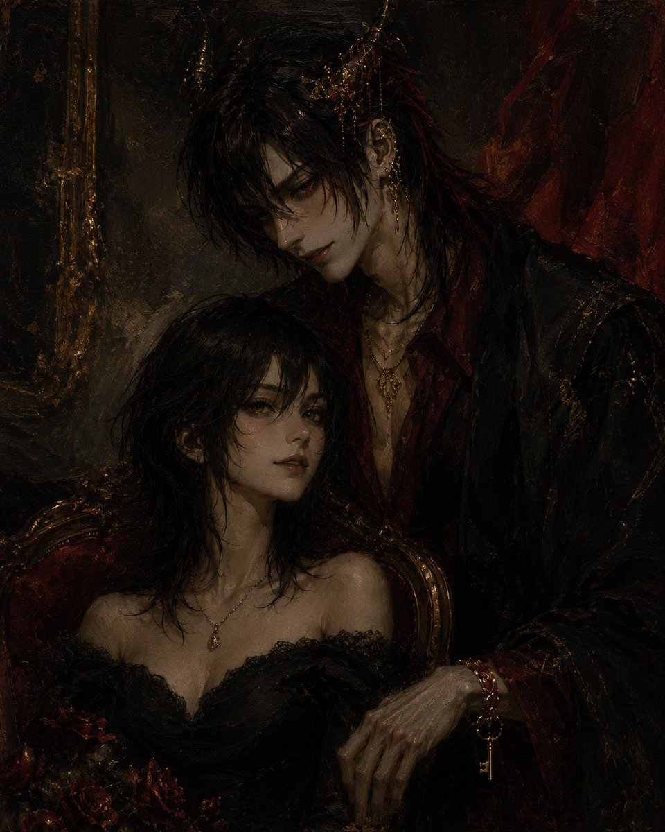 Gothic Vampire Aristocrat Oil Portrait