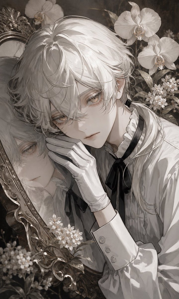 Melancholic Gothic Noble Anime Portrait