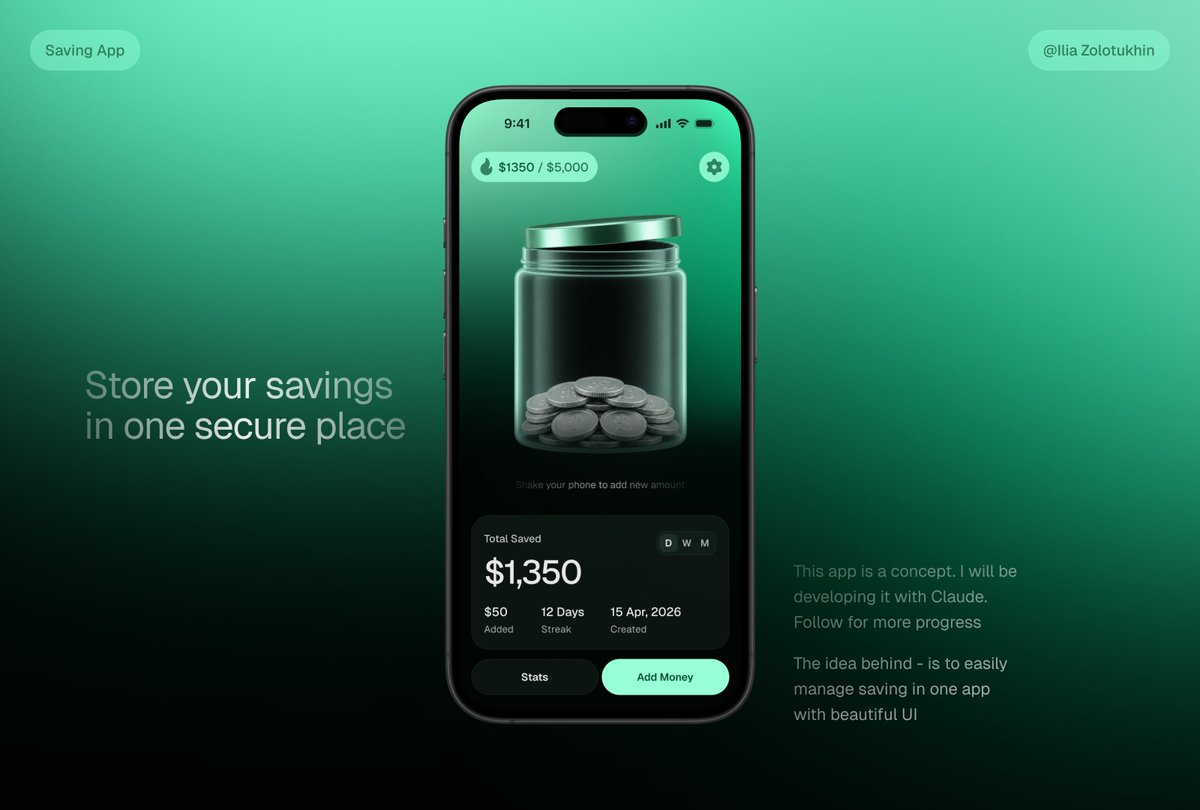 Premium Fintech Savings App Concept