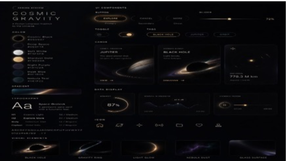 Deep Space Glass UI Design