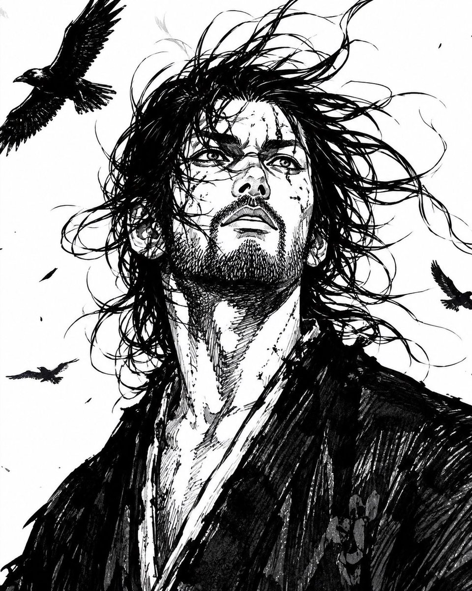 Ink Wanderer with Crows