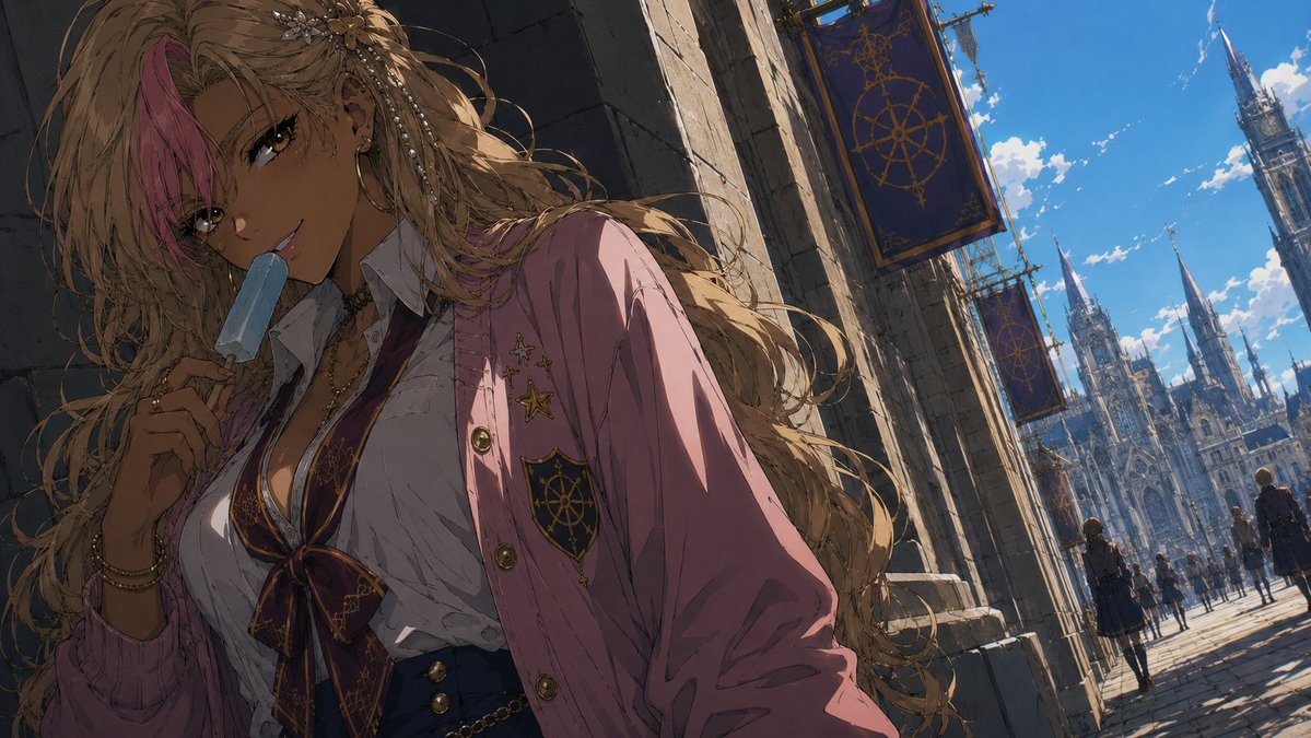 Cinematic Anime Academy Girl Illustration