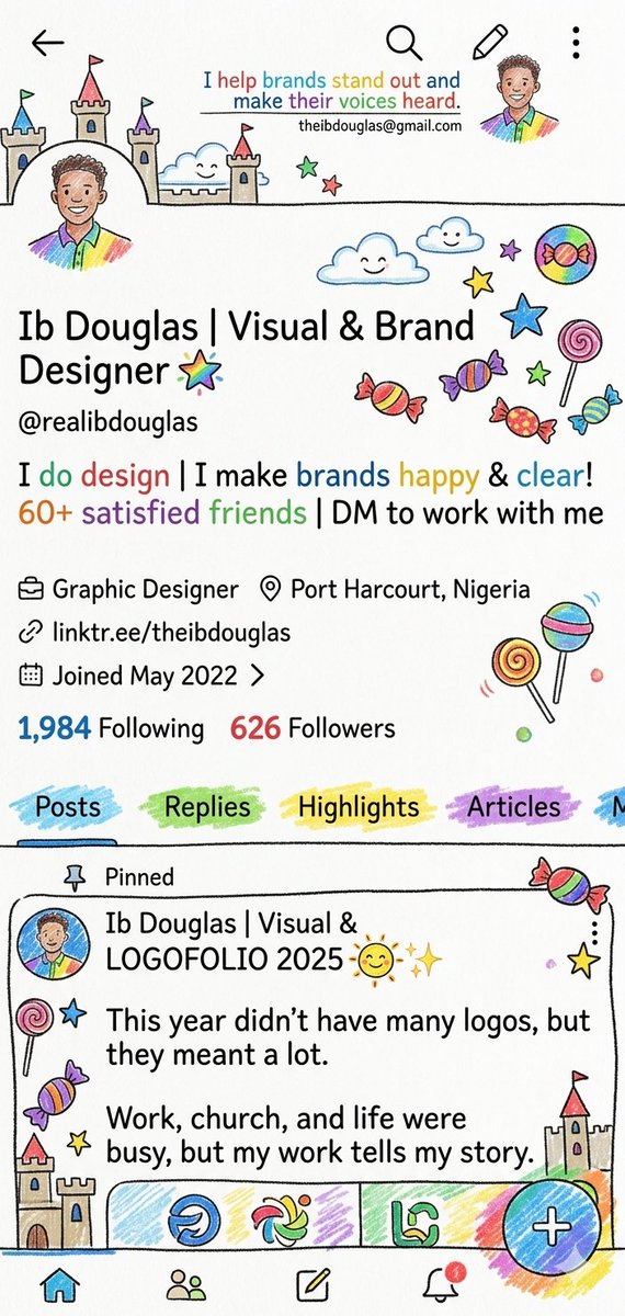 Whimsical Hand-Drawn Social Media Profile