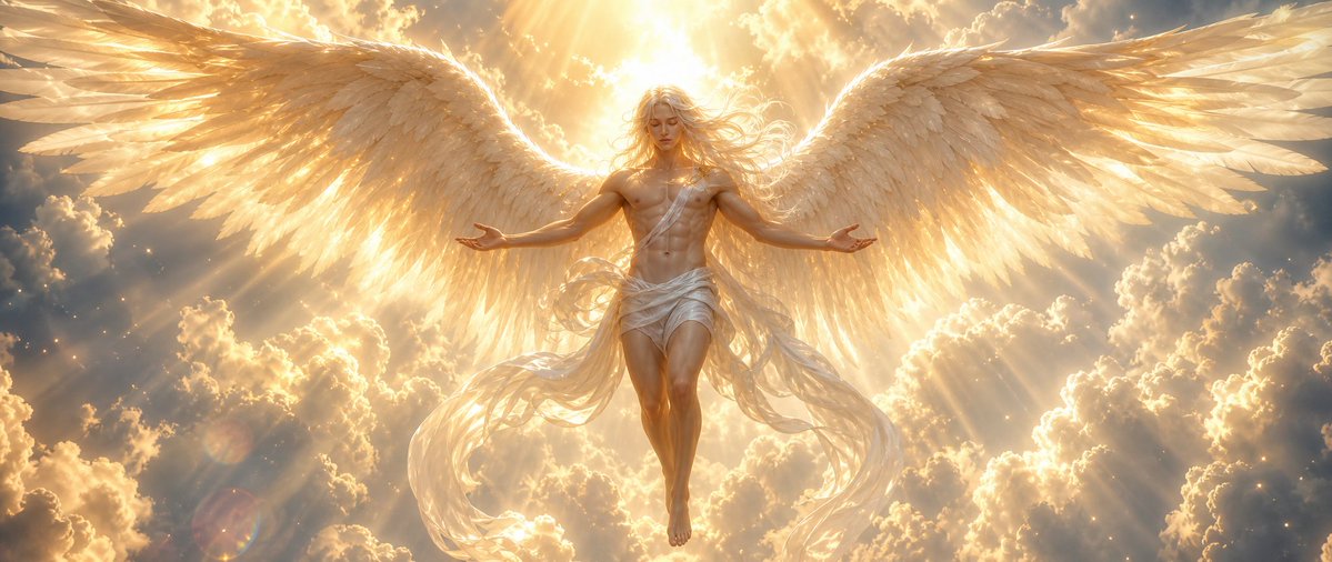 Radiant Angel Descending at Sunrise