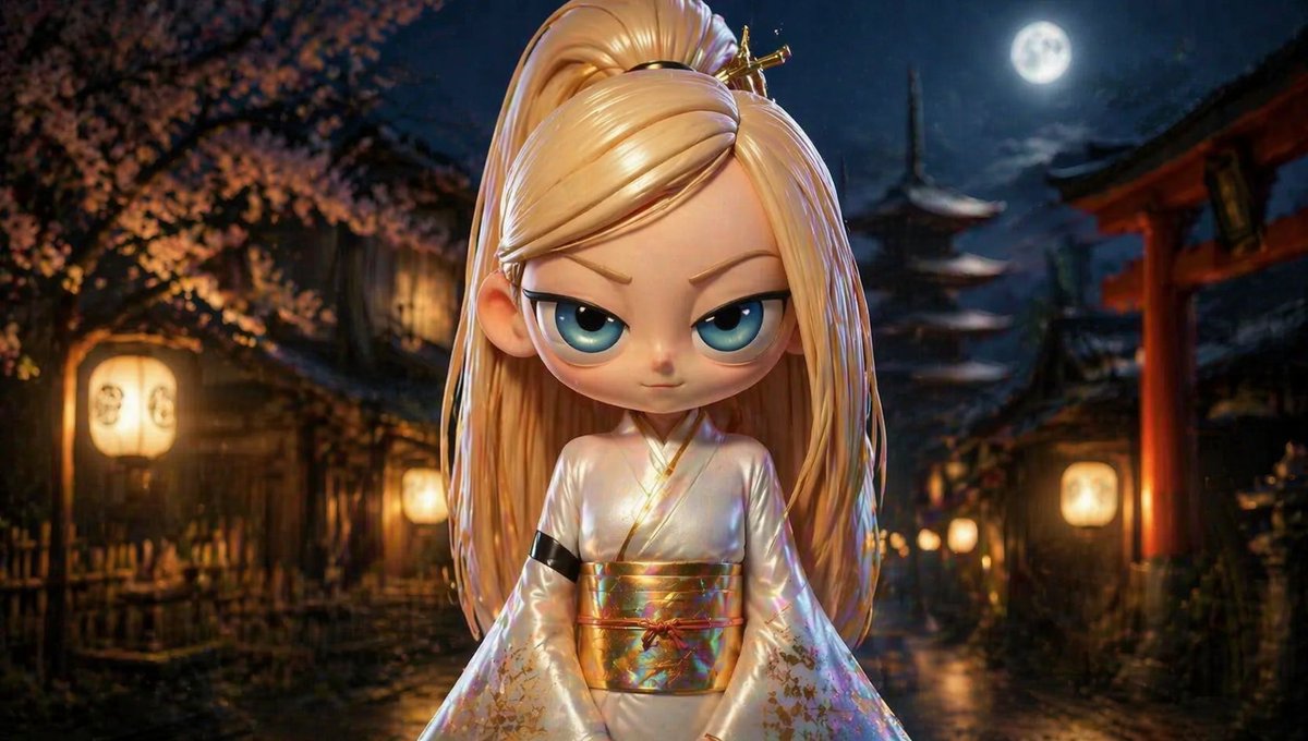 Blonde Kimono Kyoto Night