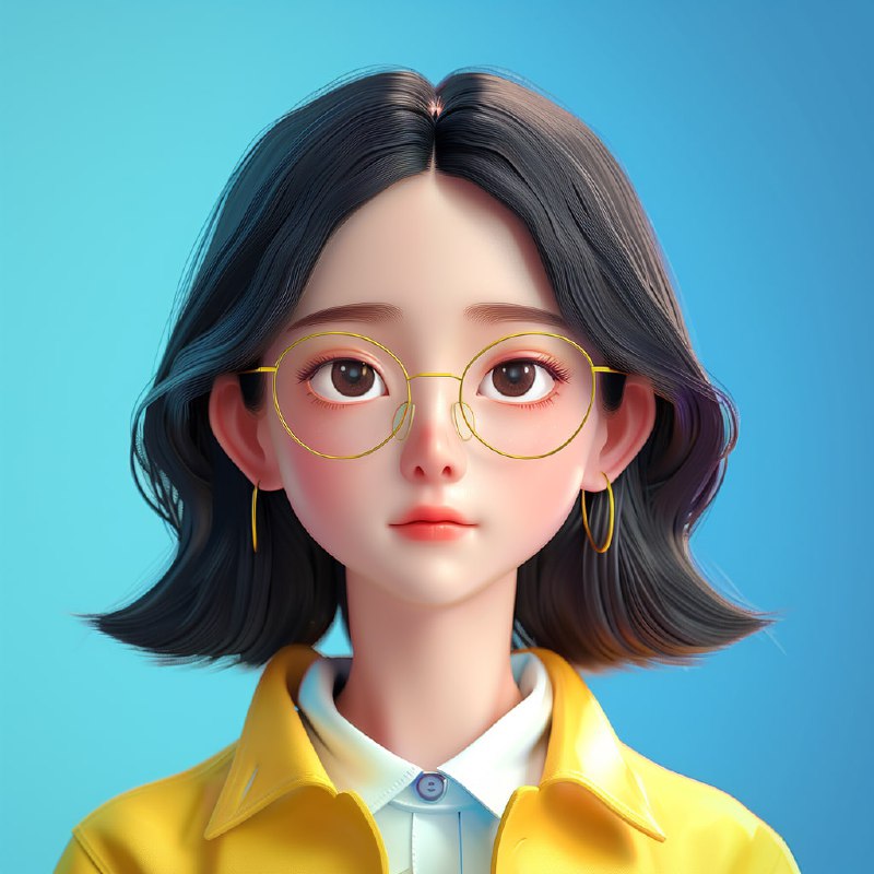 Korean Student 3D Memoji Avatar in Minimal Style