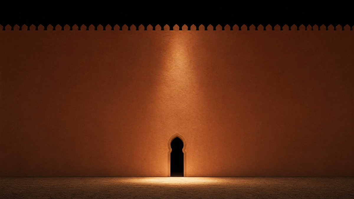 Minimalist Cinematic Night Wall Scene