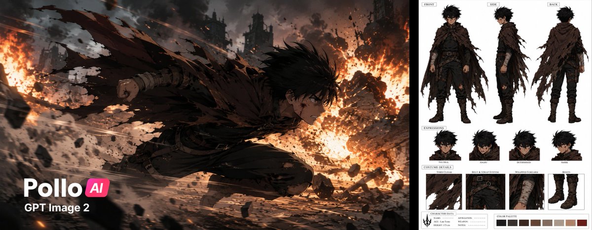 Anime Fighter Sprinting Through Battlefield