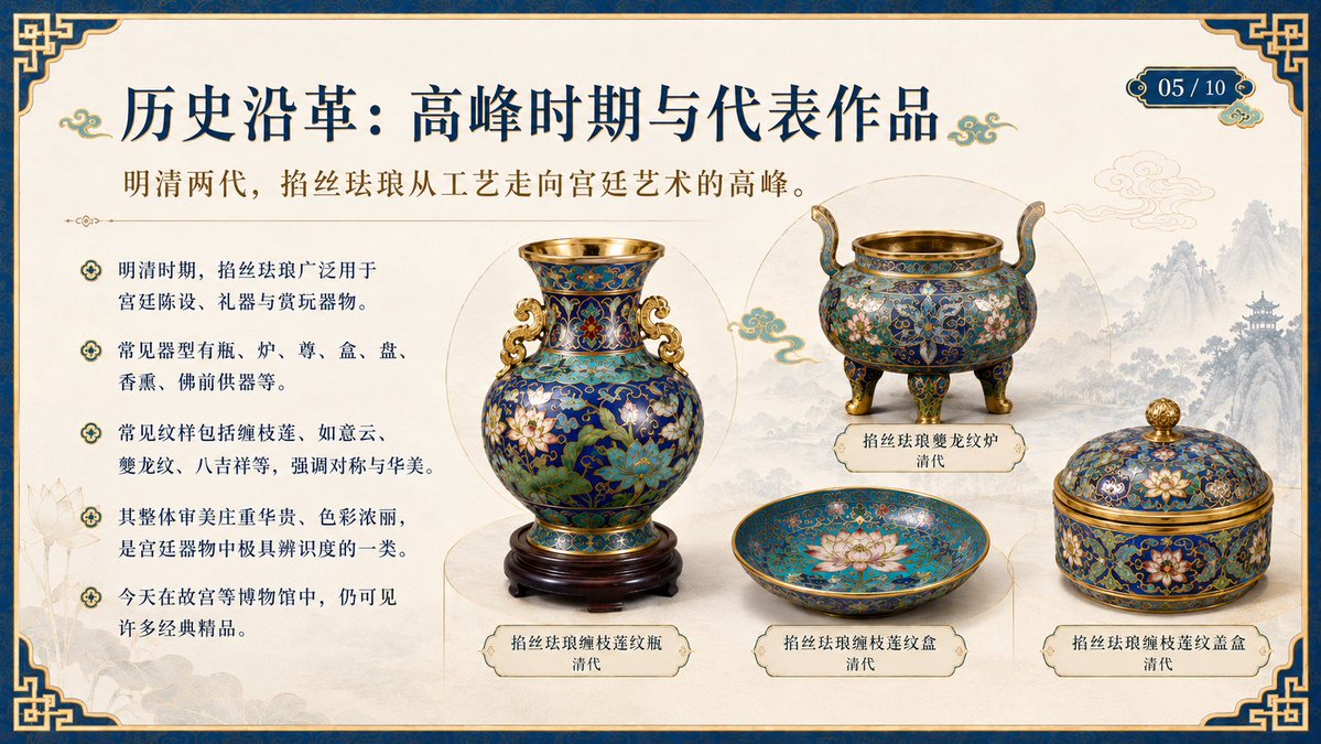 Ming Qing Cloisonné Court Art