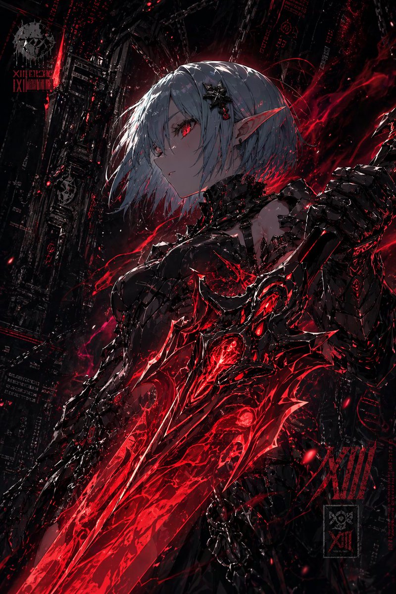Cyber Gothic Elf Warrior Portrait