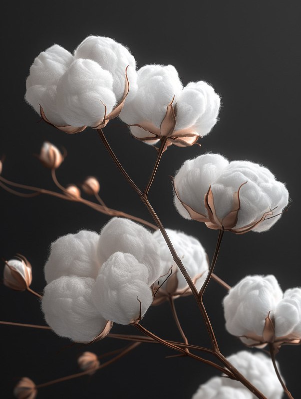 Cloud-Like White Cotton Balls on Black Minimalist Set
