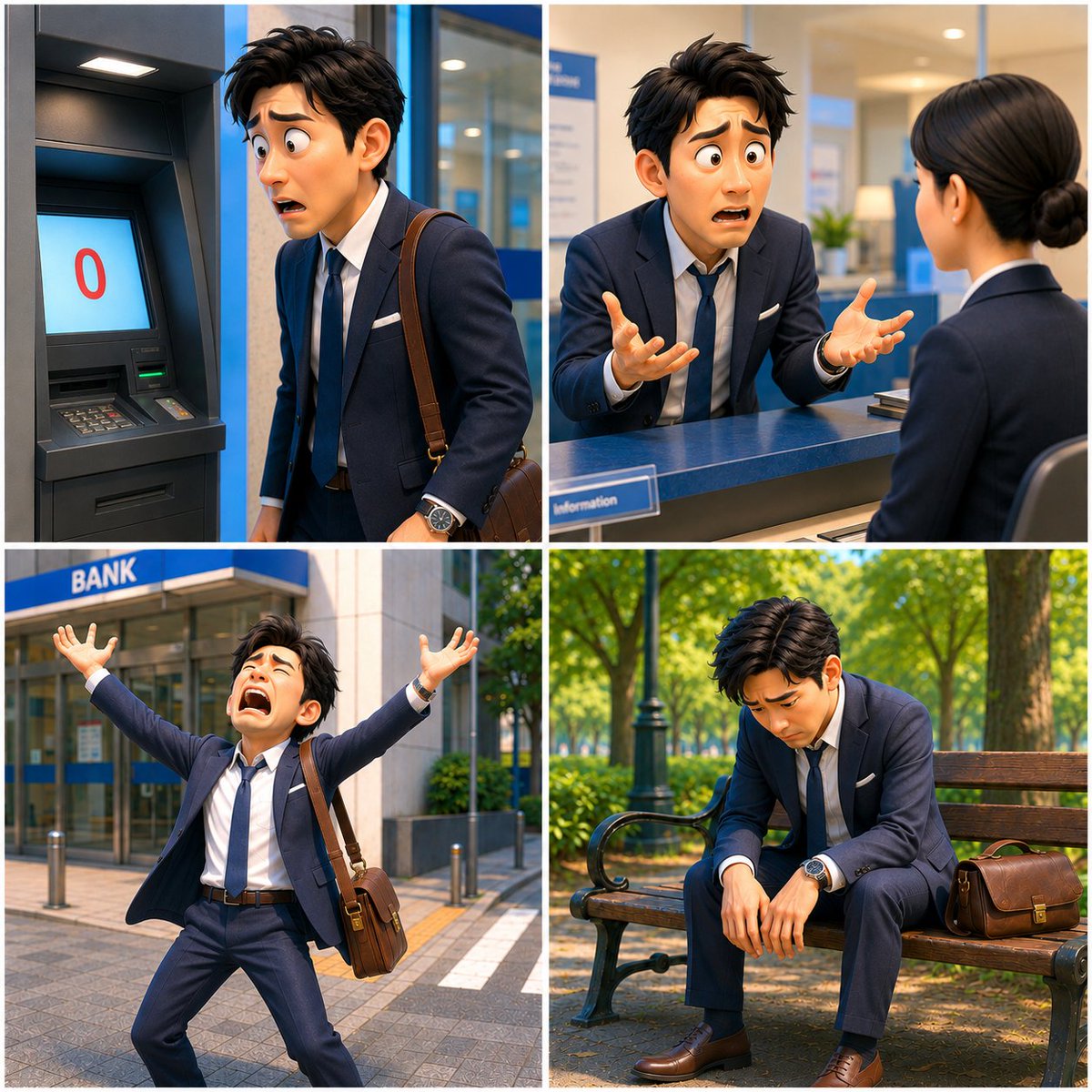 Zero Balance Despair Storyboard Collage
