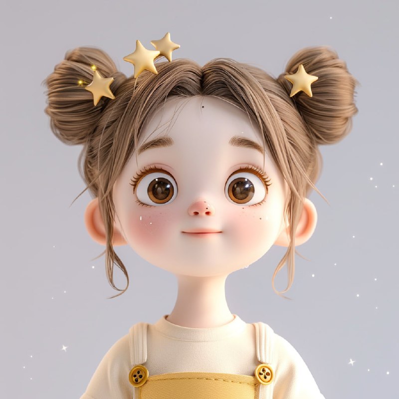 Clay Blind Box Doll Girl With Golden Star Hairpin