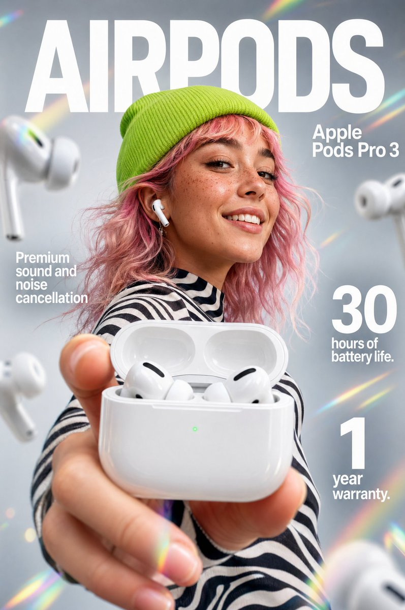 Futuristic Earbuds Ad Poster
