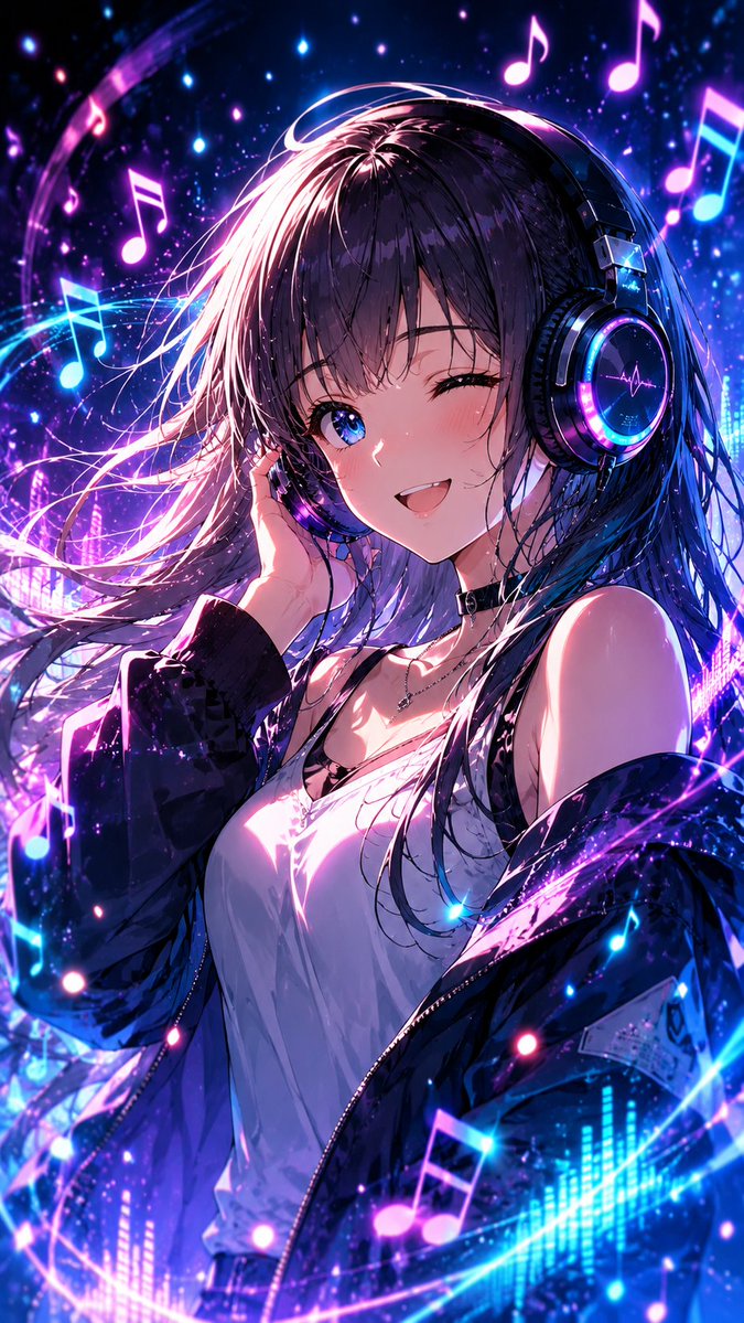 Neon Cyberpunk DJ Girl Night